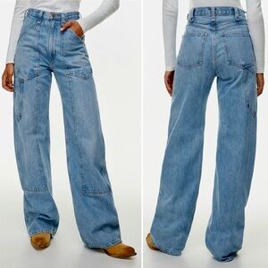 Re/Done Light Blue Flare & Wide Leg Jeans